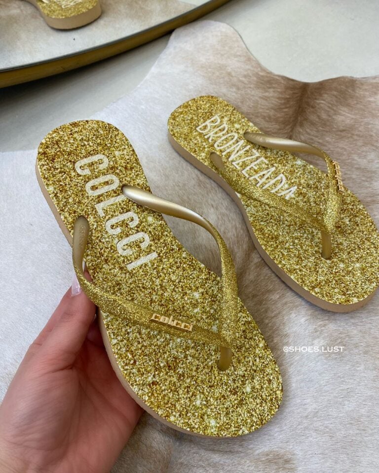 chinelo colcci glitter ouro 82449 chinelo colcci glitter ouro 82449