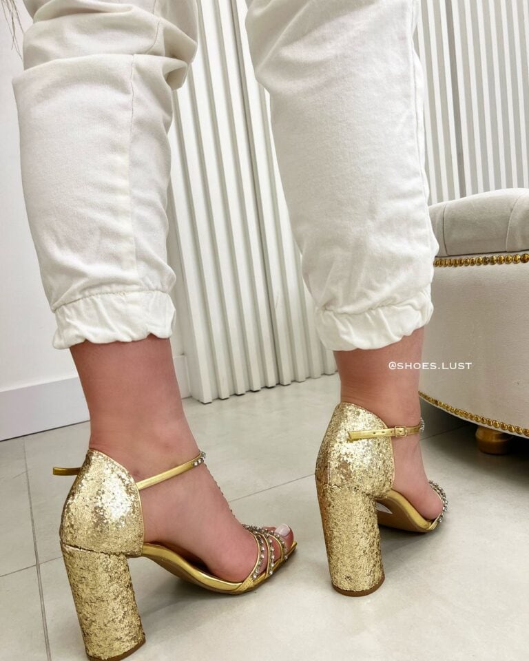 sandália salto lust shoes shinning dourada 82703 sandália salto lust shoes shinning dourada 82703