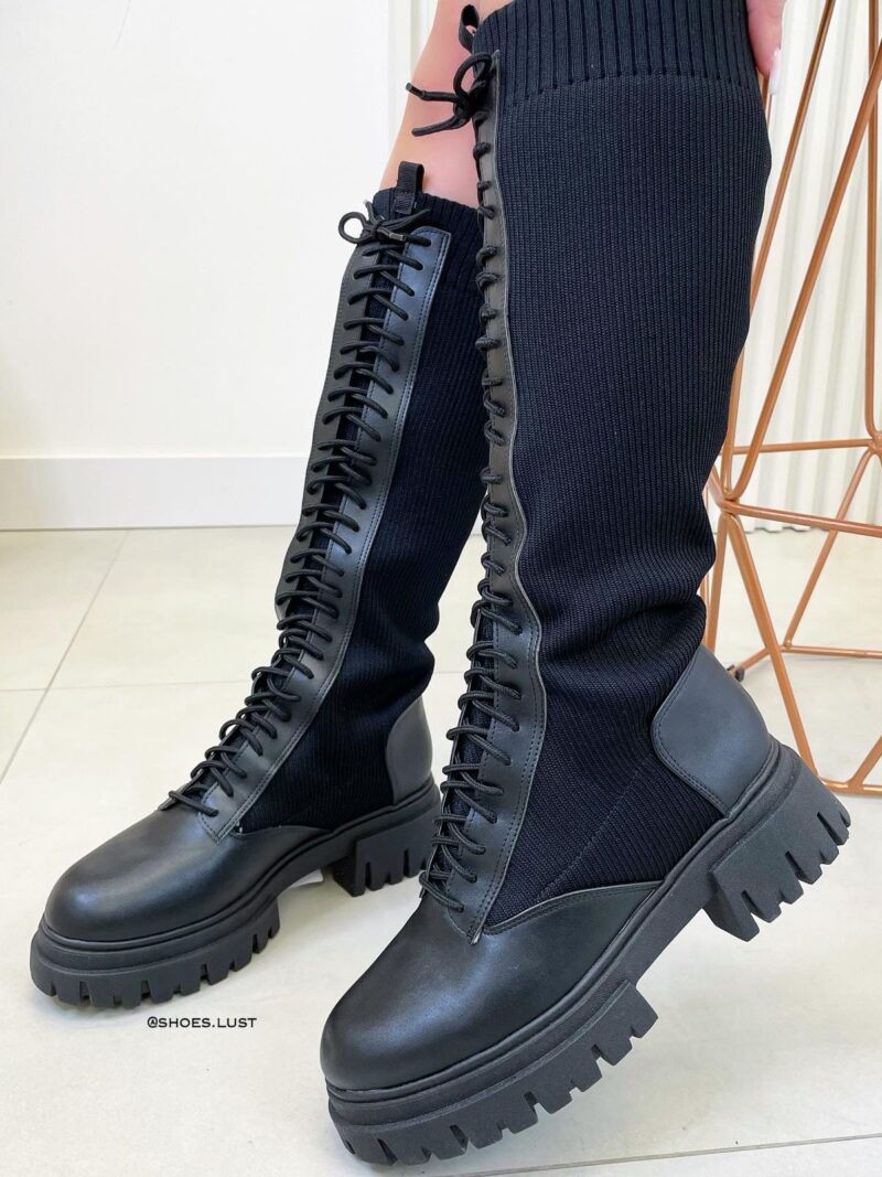 coturno lust shoes cano longo nanda black 83305