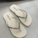 chinelo colcci pandora black logo strass 385665140