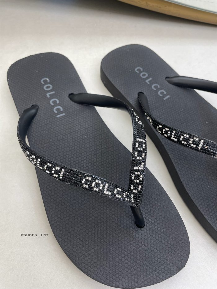 chinelo colcci pandora black logo strass 385665140 chinelo colcci pandora black logo strass 385665140