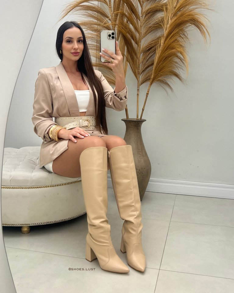 bota cano longo lust shoes thais bege 385664590