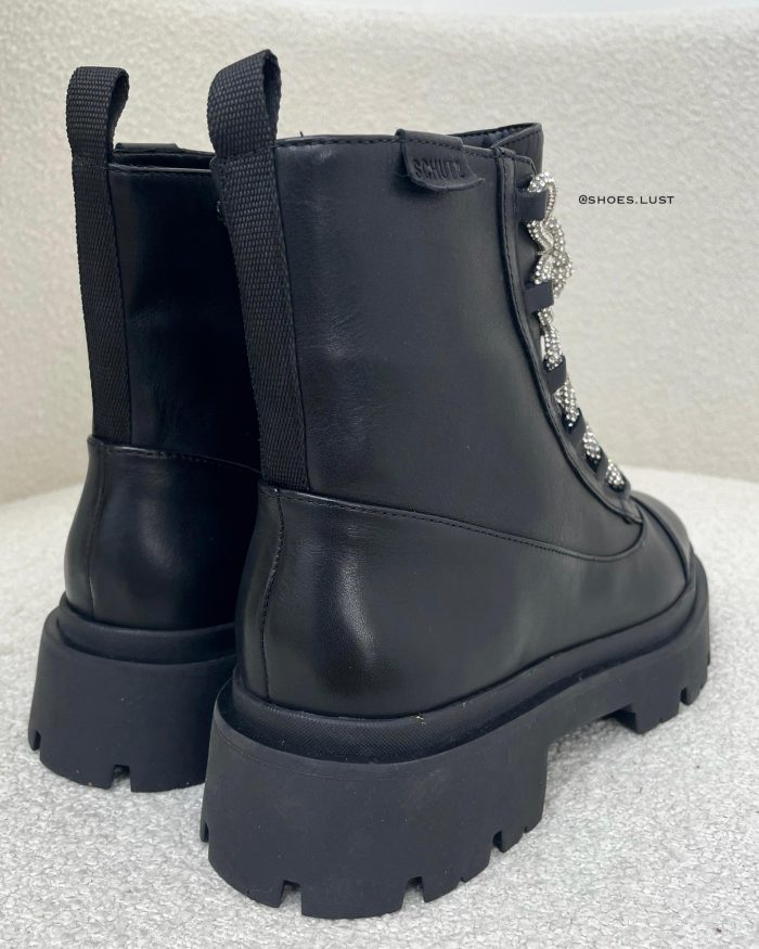 coturno couro kaline black/strass 83523 coturno couro kaline black/strass 83523