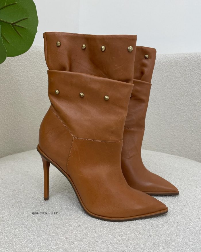 bota salto alto karen couro caramelo – 83499