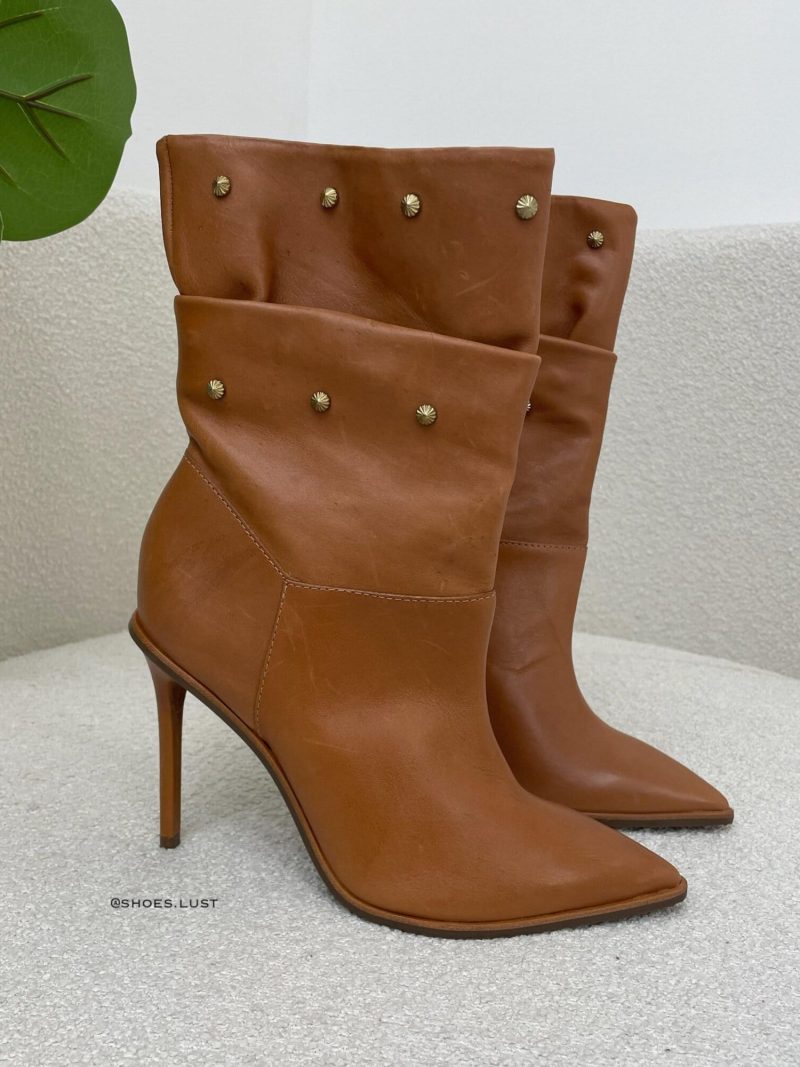 bota salto alto karen couro caramelo – 83499