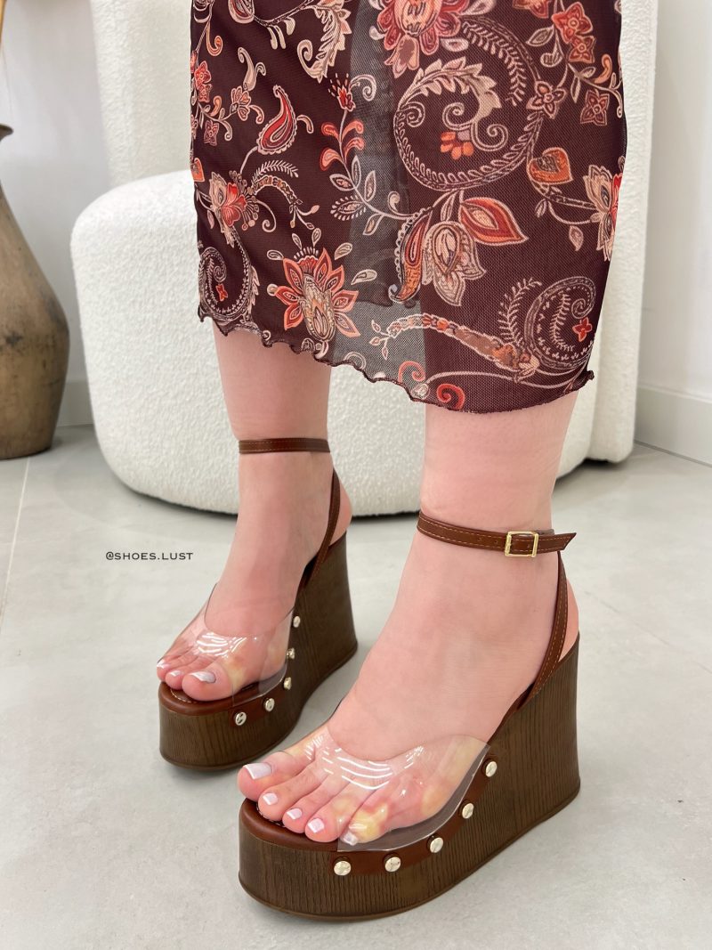 anabela lust shoes diana marrom/vinil