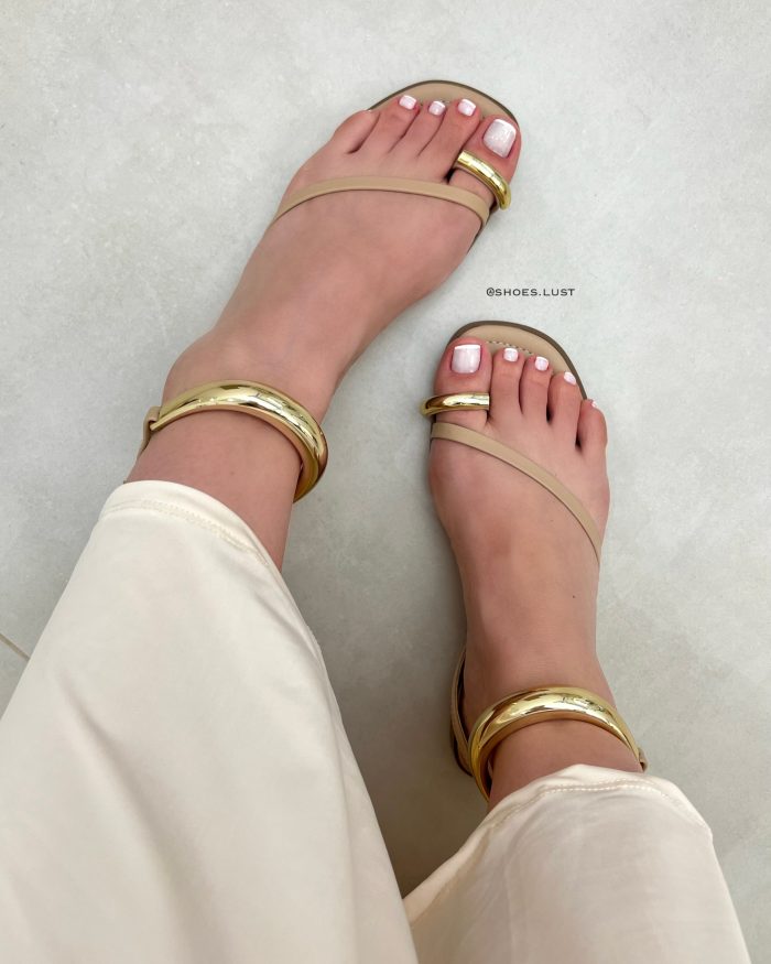 sandalia rasteira lust shoes karla nude 116705