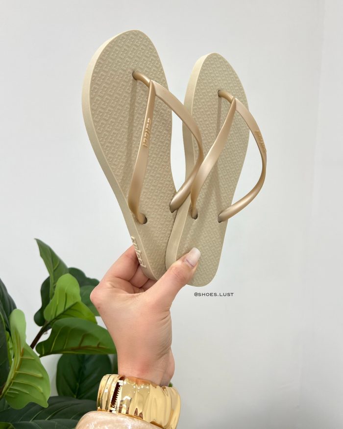 chinelo colcci ingrid bege/dourado 118162 chinelo colcci ingrid bege/dourado 118162