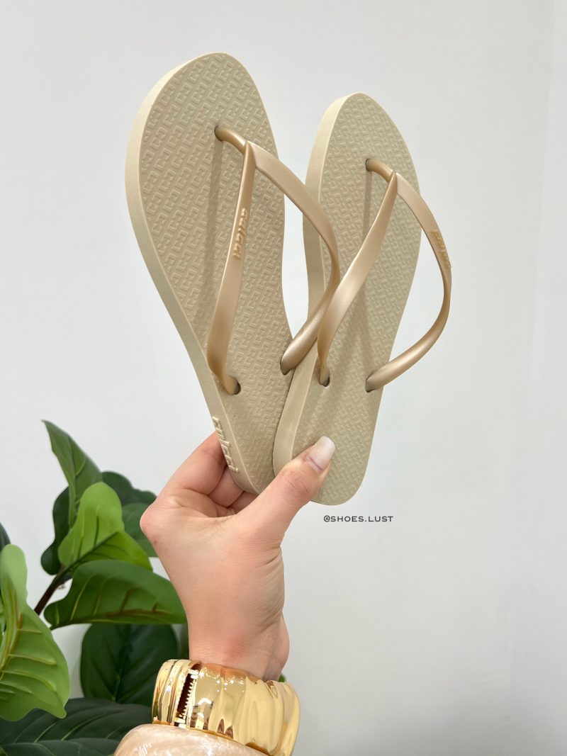 chinelo colcci ingrid bege/dourado 118162