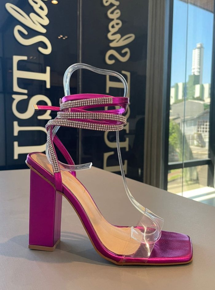 sandália lust shoes fucsia holografica 82757 sandália lust shoes fucsia holografica 82757
